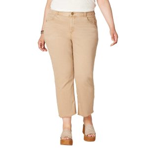 Democracy Plus 27 in. Scallop Hem Crop Jeans