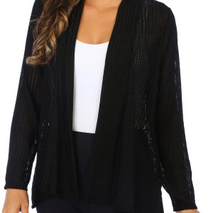 Juniper + Lime Womens Solid Sheer Open Cardigan