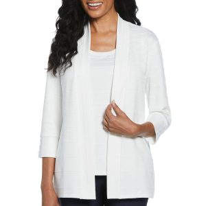 Rafaella Womens Ottoman Knit Cardigan