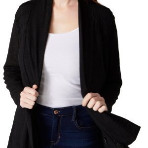 Cure Apparel Womens Long Sleeve Slub Ribbed Cardigan