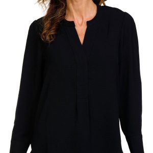 Zac & Rachel Womens Long Sleeve Crinkle Crepe Top