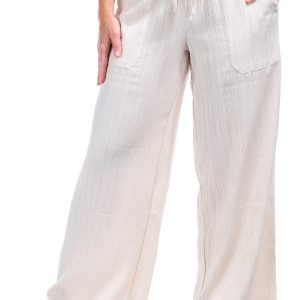 Runway Ready Womens Crinkle Textured Casual Pants