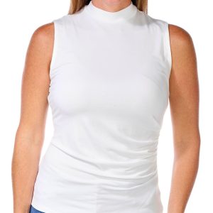 Nicole Miller Women's Sleeveless High Neck Solid Top