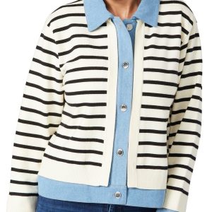 Nanette Lepore Womens Buttoned Long Sleeve Jacket