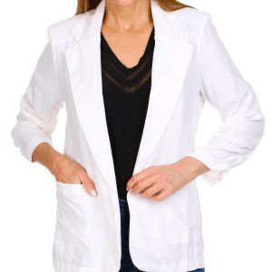Blue Sol Womens Solid Patch Pocket Blazer