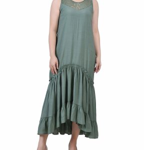 NY Collection Womens Missy Sleeveless Tiered Maxi Dress