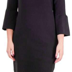 NY Collection Womens Solid Bell Sleeve Sweater Dress