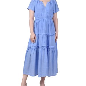 NY Collection Petite Ankle Length Short Sleeve Dress