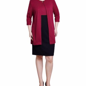 NY Collection Petite Shift Dress with Cardigan
