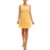 Nina Leonard Womens Sleeveless Smocked Waist Dress