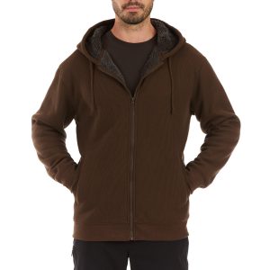 Men's Sherpa-Bonded Thermal Knit Hooded Jacket