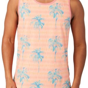 Distortion Men's Sleeveless Aaron Palm Graphic Tank