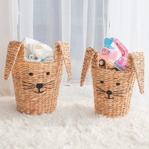Baum Kids 2 Pc Round Tapered Bunny Storage Baskets