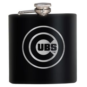 MLB Chicago Cubs 6 Oz. Stealth Laser Etched Hip Flask