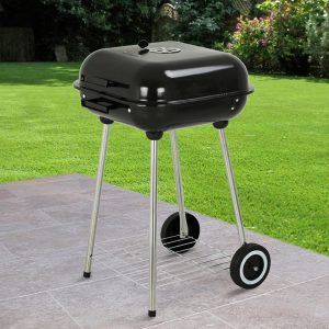 Master Cook 18 in. Square Porcelain Enameled Charcoal Grill