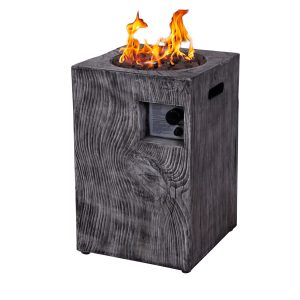 Heat Maxx 16 in. x 25 in. Square Lava Rock Fire Pit