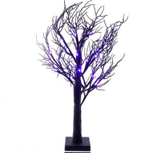 Kurt Adler 2 Ft. Purple LED Black Glitter Tabletop Tree