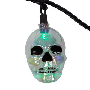 Kurt Adler UL 10-Light RGB LED Glitter Skull Light Set