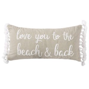 Beacon Beach and Back Coastal Decorative Pillow