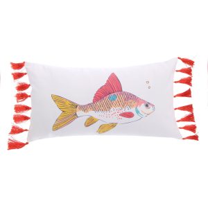 Barrier Reef Fish with Tassels Decorative Pillow