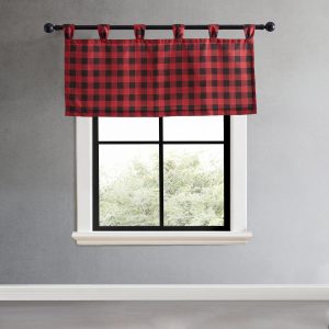 Eddie Bauer Mountain Plaid Tab Top Valance 50x20
