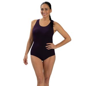 Aquashape Womens Solid Conservative One Piece Lap Suit