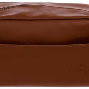 Cremo Mens Classic Brown Leather Pocket Dopp Toiletry Bag