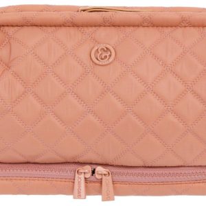 Joan + David Diamond Quilted Puffer Nylon Cosmetic Bag