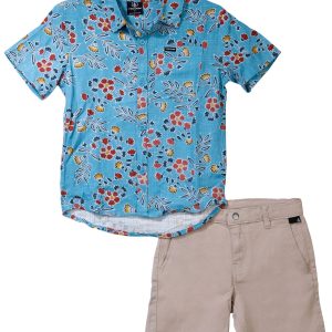 Volcom Big Boys 2 Pc Button Down & Shorts Set