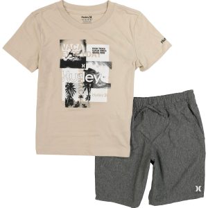 Hurley Little Boys 2 Pc Blocks Woven Short Set