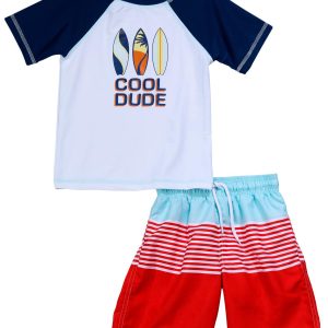 Floatimini Little Boys 2 Pc Cool Dude Swim Shorts Set