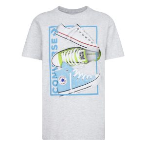 Converse Big Boys Stacked Rectangle Short Sleeve Graphic Tee