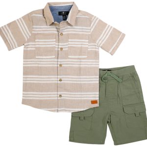 7 For All Mankind Little Boys 2 pc Cargo Shorts Set
