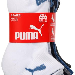Puma Boys 6 Pk High Quarter Crew Socks