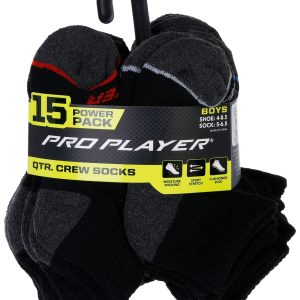 Pro Player Boys 15 Pk Quarter Crew Socks