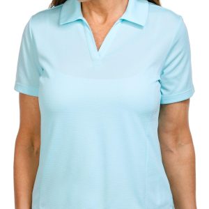Coral Bay Golf Petite Active Johnny Collar Polo Top