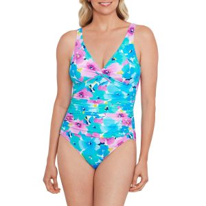 Paradise Bay Womens Hidden Garden One Piece Swimsuit