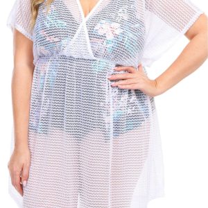 Jordan Taylor Plus Short Sleeve Mesh Tunic Swim Cover Up