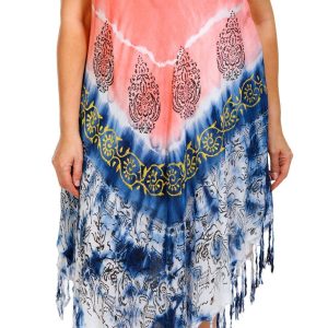 In Gear Plus Sleeveless Lace Up Fringe Coverup Dress