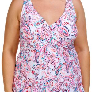 Leilani Plus Paisley Tankini Top