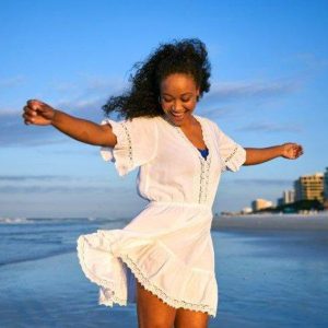 Raviya Womens Solid Crochet Coverup