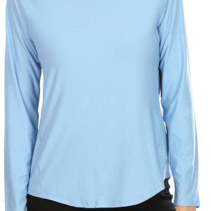 RB3 Active Womens Long Sleeve Crew Heathered Raglan Top