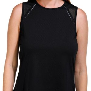 RB3 Active Womens Mesh Knit Reflective Solid Tank Top