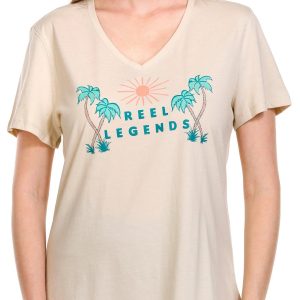 Reel Legends Womens Legendary Palms V-Neck T-Shirt