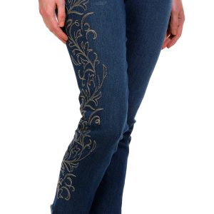 Democracy Womens Ab-Solution High Rise Embroidered Jeans