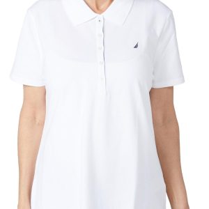 Nautica Womens Short Sleeve Solid Polo Shirt