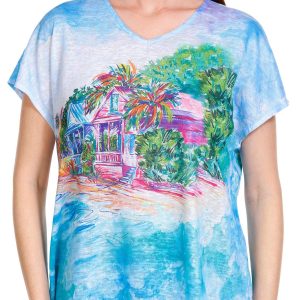 Art & Sol Womens Short Sleeve Key West Dolman Top