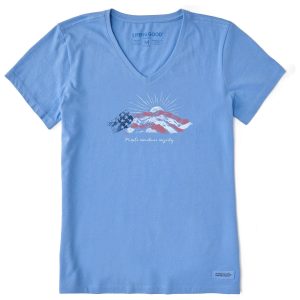 Life Is Good Womens Americana Mountain Majesty Graphic Tee