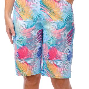 Coral Bay Women's 12 in Green Breeze Grommet Bermuda Shorts