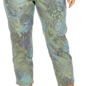 FDJ Womens 24 in Palm Leaf Pull On Capris